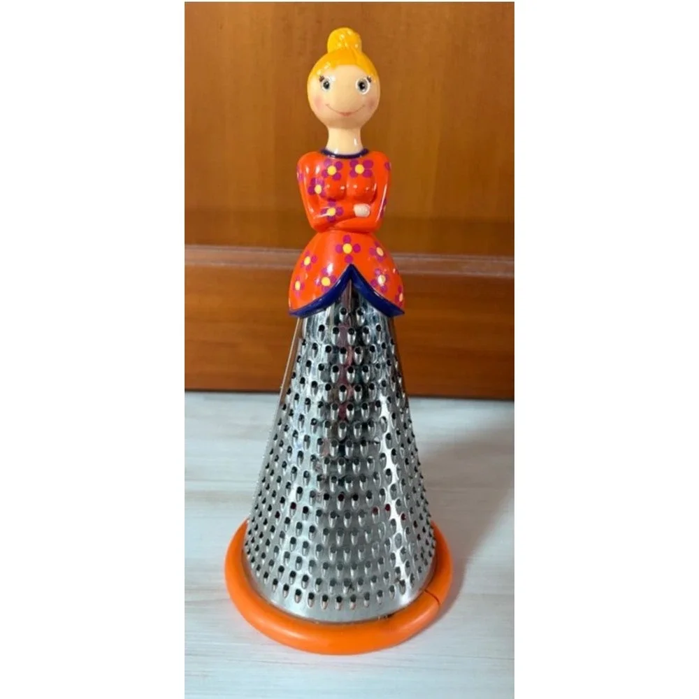 Pylones Paris Ma Dame Cheese Grater Lady Figurine Orange Floral 9.5